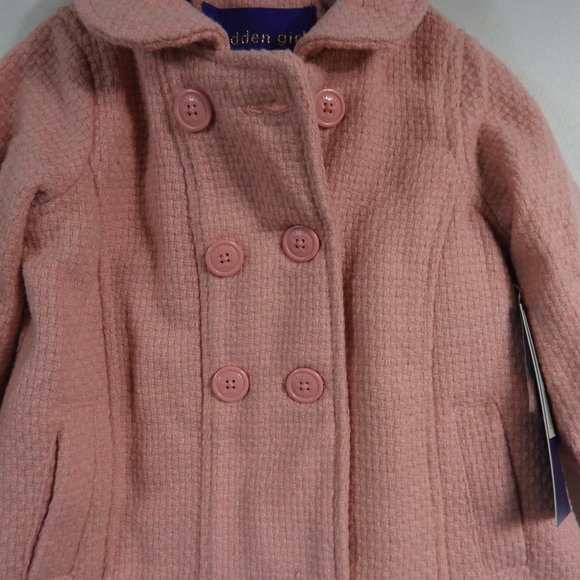 C739 Madden Girl Pink Pea Coat - Picture 2 of 7